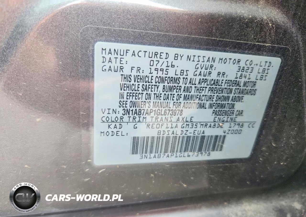 2016 Nissan Sentra Sv VIN:3N1AB7AP1GL673978 - 12