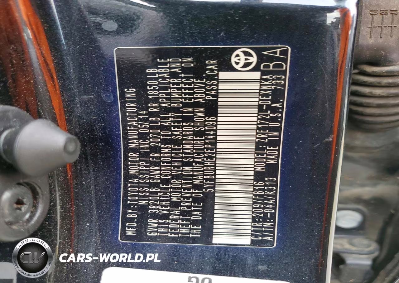 2014 Toyota Corolla Le VIN:5YFBURHE2EP144096 - 12