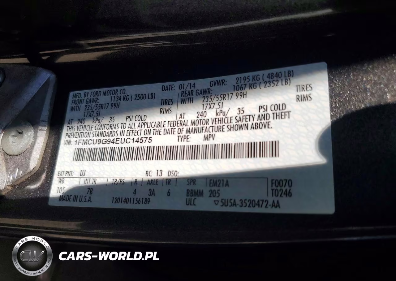 2014 Ford Escape Se VIN:1FMCU9G94EUC14575 - 13