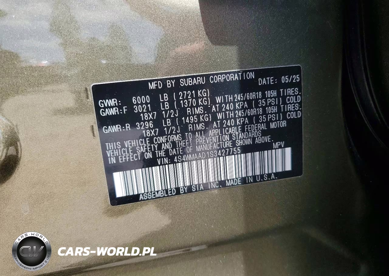 2025 Subaru Ascent Premium VIN:4S4WMAAD1S3427755 - 13