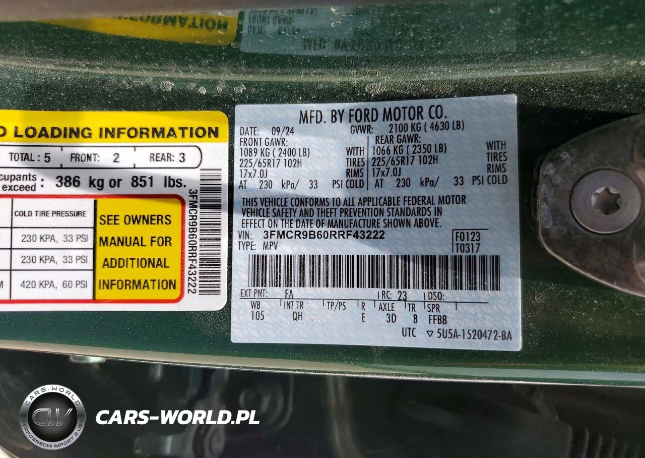 2024 Ford Bronco Sport Big Bend VIN:3FMCR9B60RRF43222 - 13