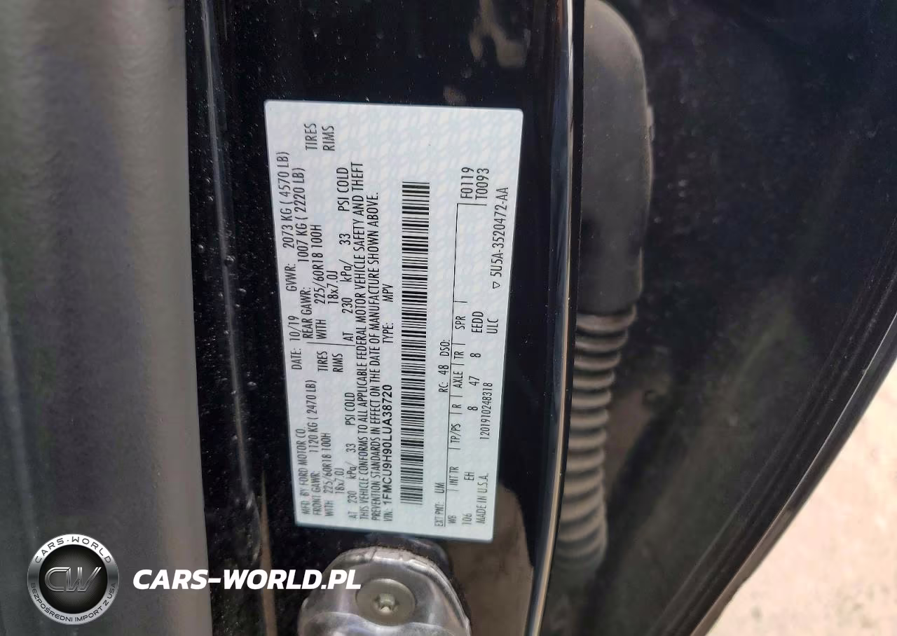 2020 Ford Escape Sel VIN:1FMCU9H90LUA38720 - 13