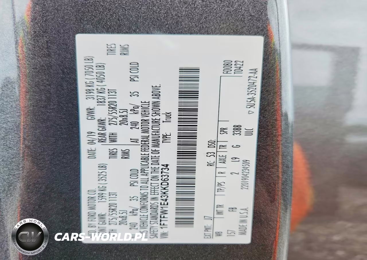 2019 Ford F150 Supercrew VIN:1FTFW1E43KKD63734 - 12
