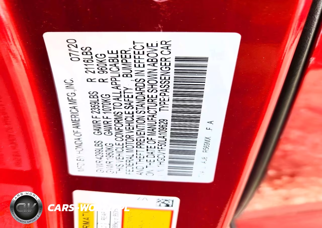 2020 Honda Accord Exl VIN:1HGCV1F50LA109629 - 12
