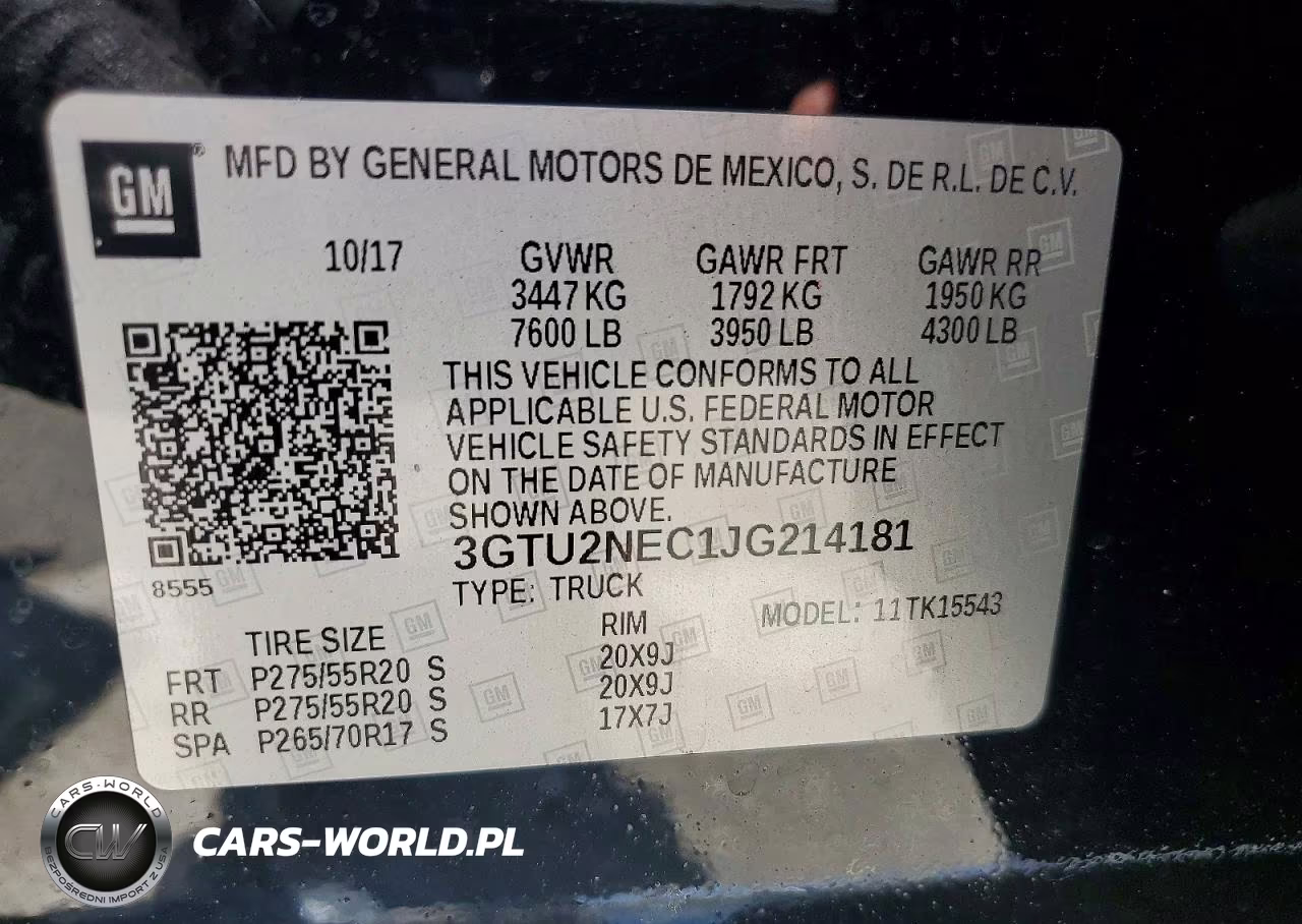 2018 GMC Sierra K1500 Slt VIN:3GTU2NEC1JG214181 - 12