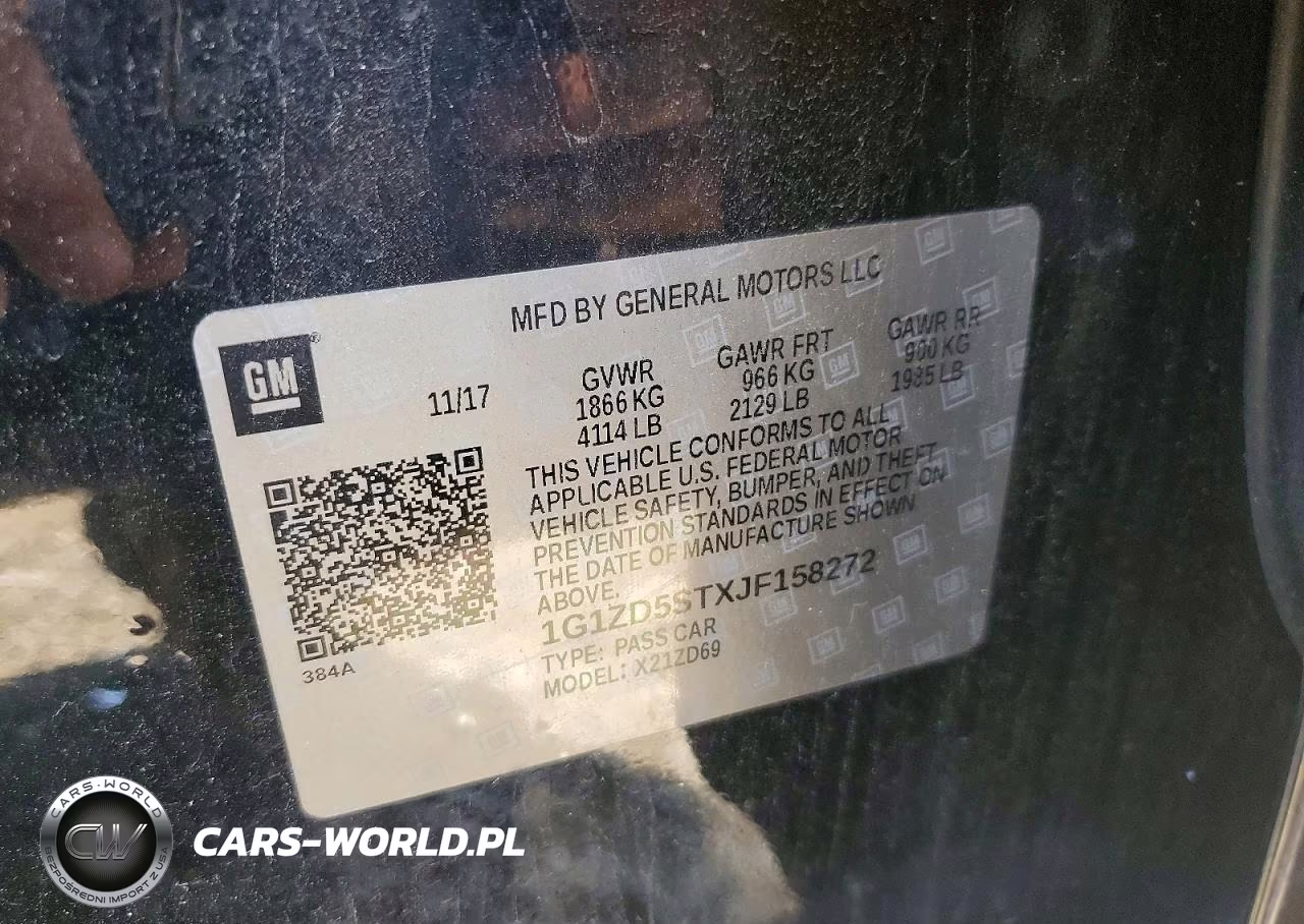 2018 Chevrolet Malibu Lt VIN:1G1ZD5STXJF158272 - 12