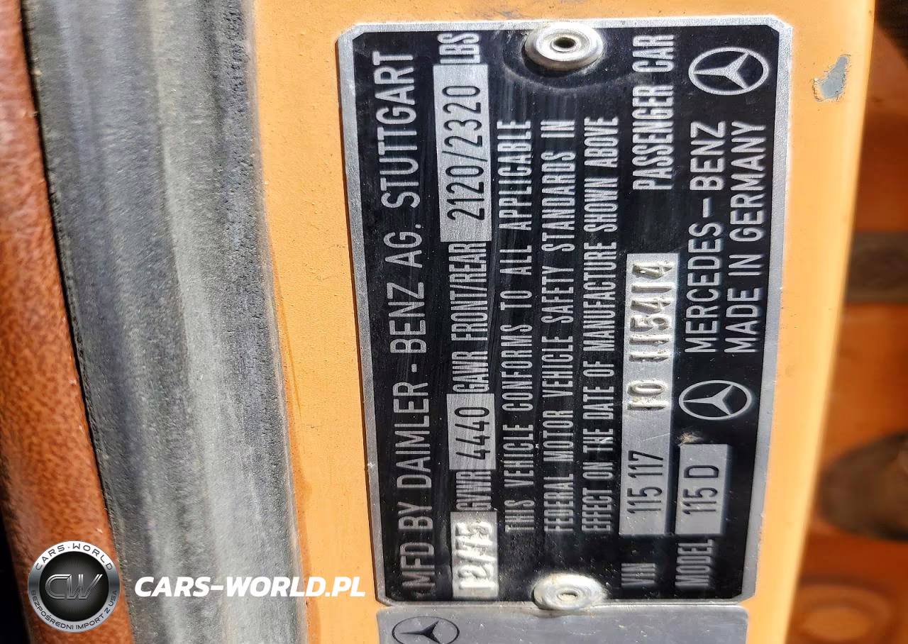 1976 Mercedes-Benz 240-Class VIN:11511710115414 - 12