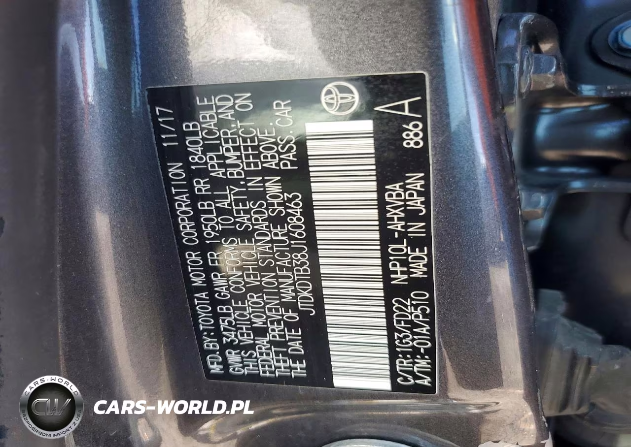 2018 Toyota Prius C One VIN:JTDKDTB38J1608463 - 12