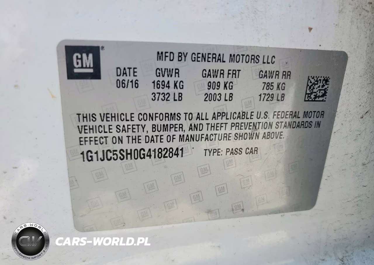 2016 Chevrolet Sonic Lt VIN:1G1JC5SH0G4182841 - 12