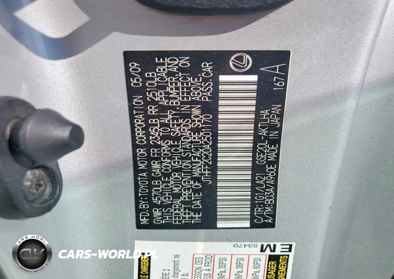 2010 Lexus Is 250 VIN:JTHFF2C20A2501170 - 12