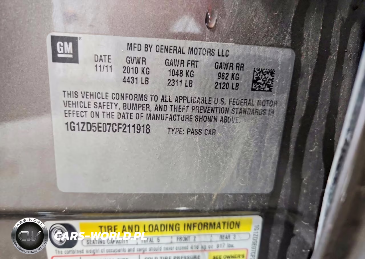 2012 Chevrolet Malibu 2Lt VIN:1G1ZD5E07CF211918 - 12