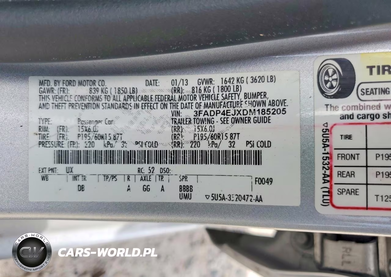 2013 Ford Fiesta S VIN:3FADP4EJXDM185205 - 12