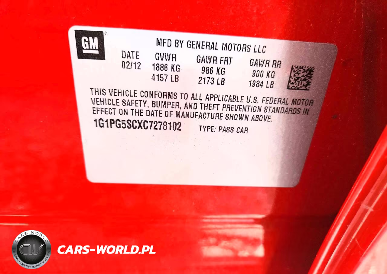2012 Chevrolet Cruze Lt VIN:1G1PG5SCXC7278102 - 12