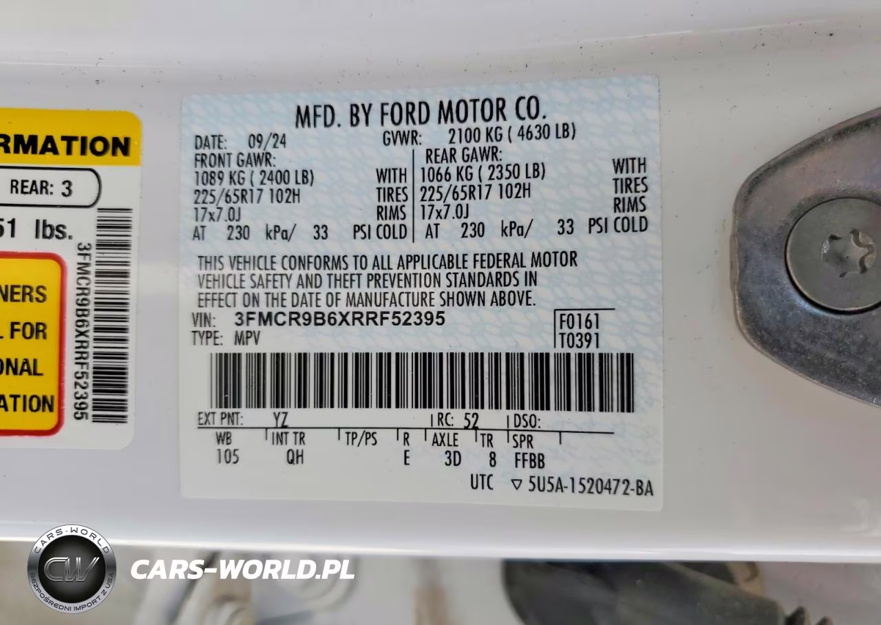 2024 Ford Bronco Sport Big Bend VIN:3FMCR9B6XRRF52395 - 13