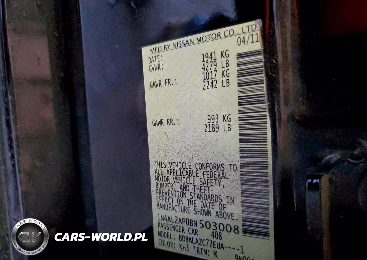 2011 Nissan Altima Base VIN:1N4AL2AP0BN503008 - 12