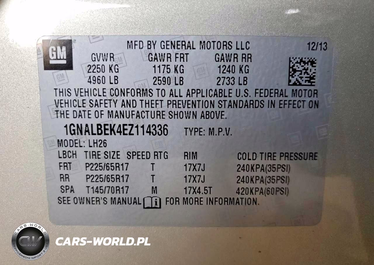 2014 Chevrolet Equinox Lt VIN:1GNALBEK4EZ114336 - 12