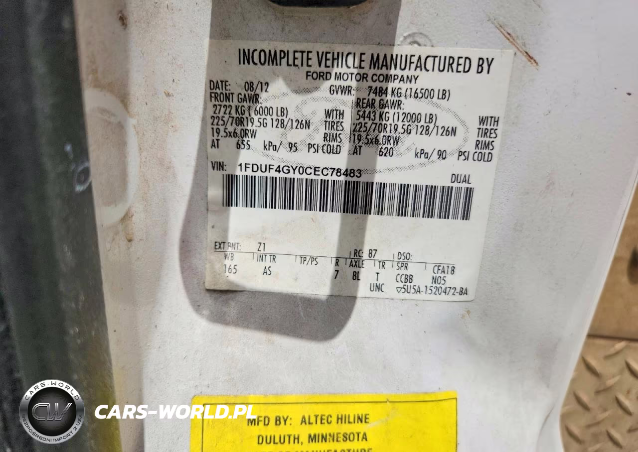 2012 Ford F450 Super Duty VIN:1FDUF4GY0CEC78483 - 12