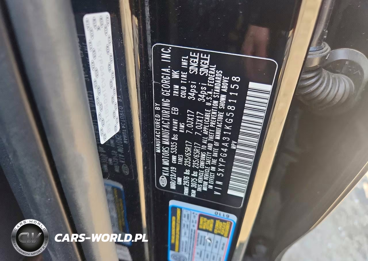 2019 Kia Sorento L VIN:5XYPG4A31KG581158 - 13