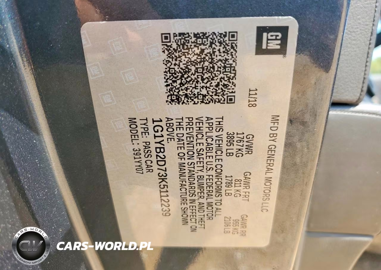 2019 Chevrolet Corvette Stingray 1Lt VIN:1G1YB2D73K5112239 - 12
