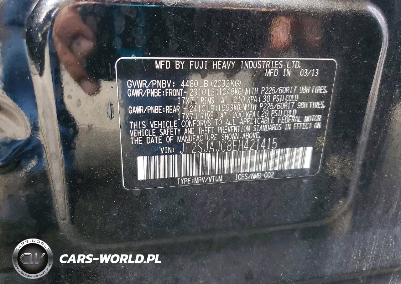 2014 Subaru Forester 2.5I Limited VIN:JF2SJAJC8EH421415 - 12