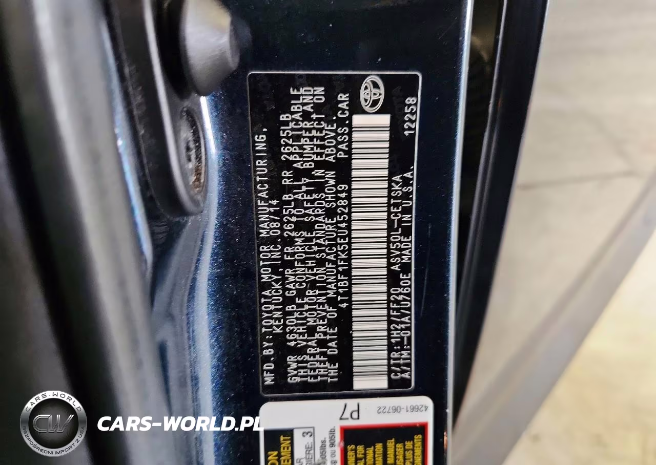 2014 Toyota Camry Se VIN:4T1BF1FK5EU452849 - 12