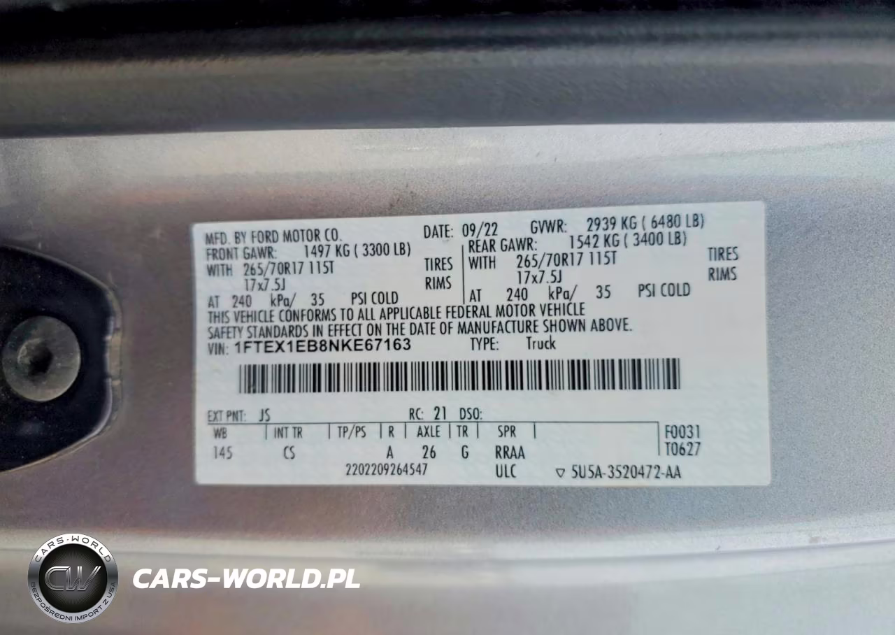 2022 Ford F150 Super Cab VIN:1FTEX1EB8NKE67163 - 12