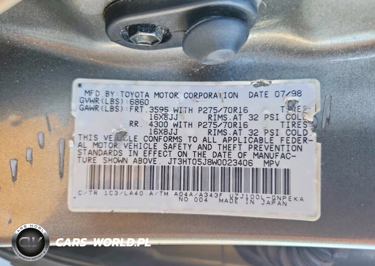 1998 Toyota Land Cruiser Base VIN:JT3HT05J8W0023406 - 14