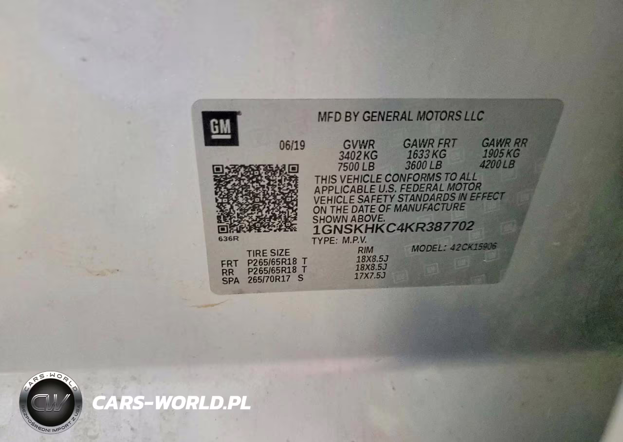 2019 Chevrolet Suburban K1500 Lt VIN:1GNSKHKC4KR387702 - 13