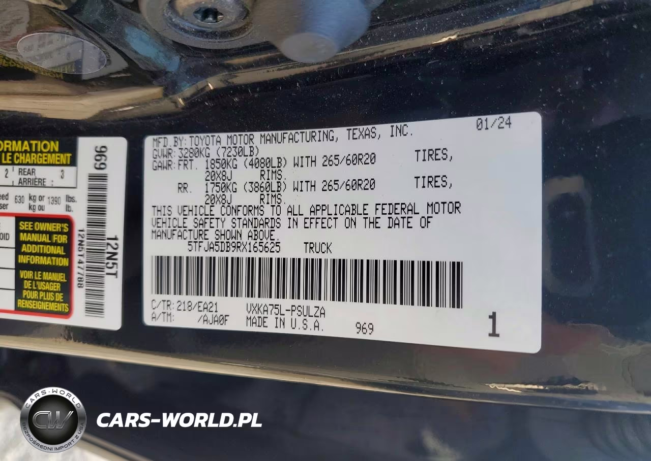 2024 Toyota Tundra Crewmax Limited VIN:5TFJA5DB9RX165625 - 12