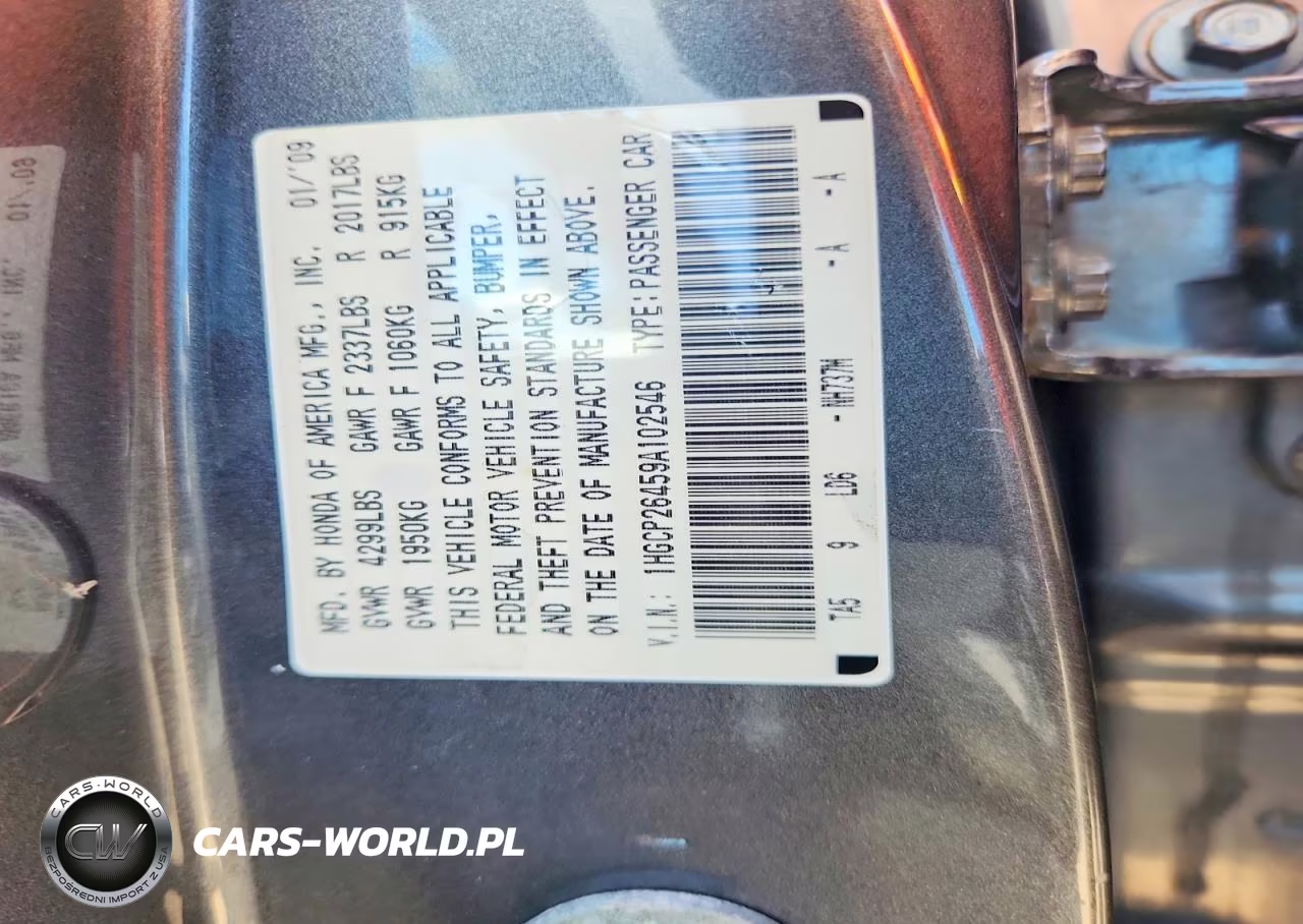 2009 Honda Accord Lxp VIN:1HGCP26459A102546 - 13