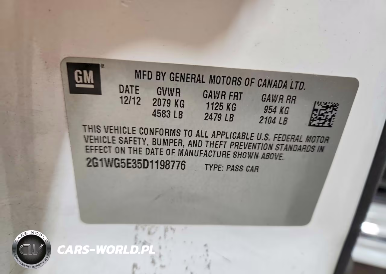 2013 Chevrolet Impala Lt VIN:2G1WG5E35D1198776 - 12