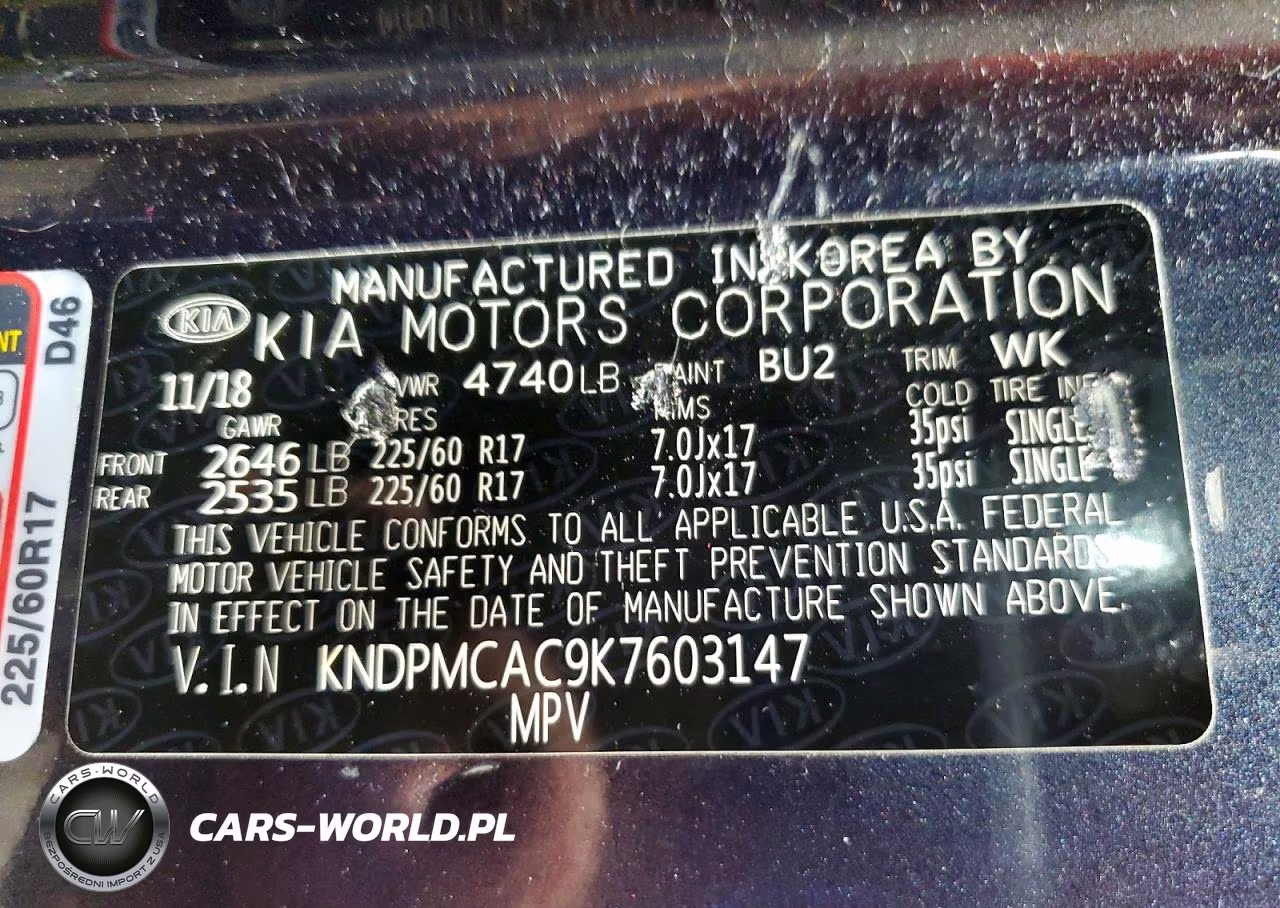 2019 Kia Sportage Lx VIN:KNDPMCAC9K7603147 - 13