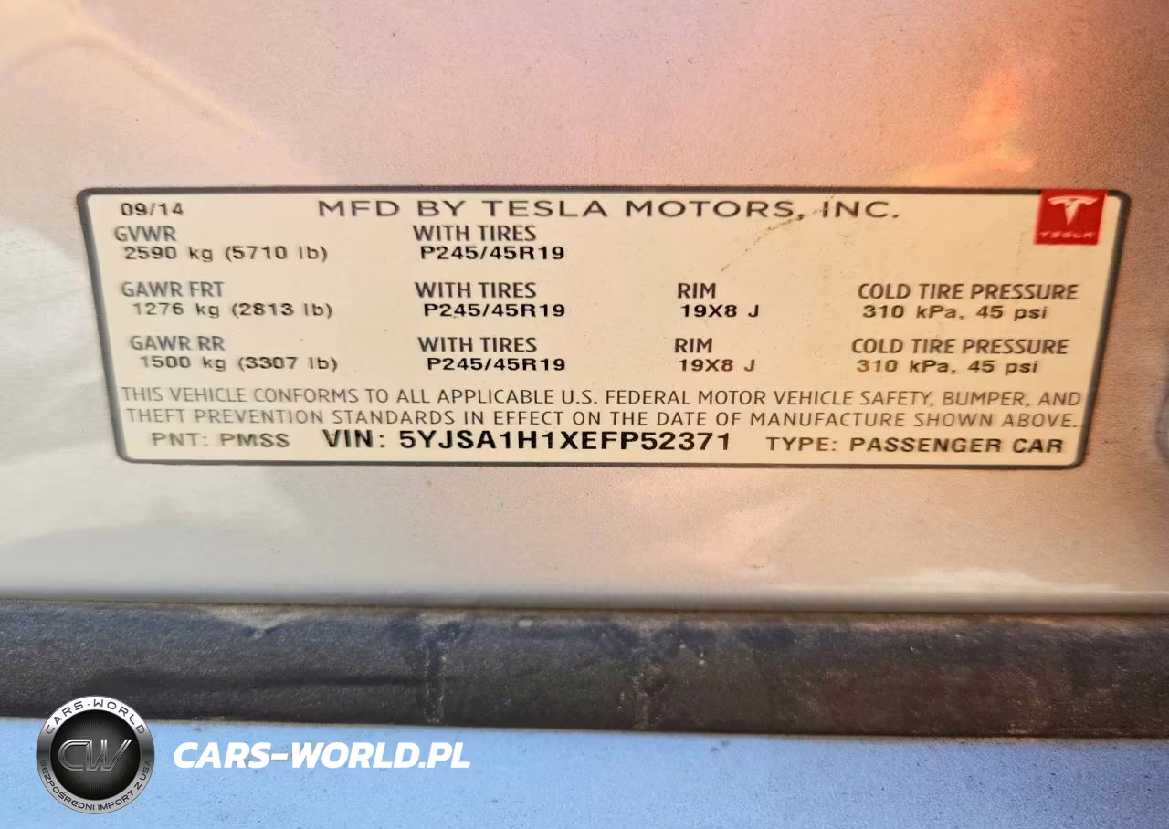 2014 Tesla Model S VIN:5YJSA1H1XEFP52371 - 12