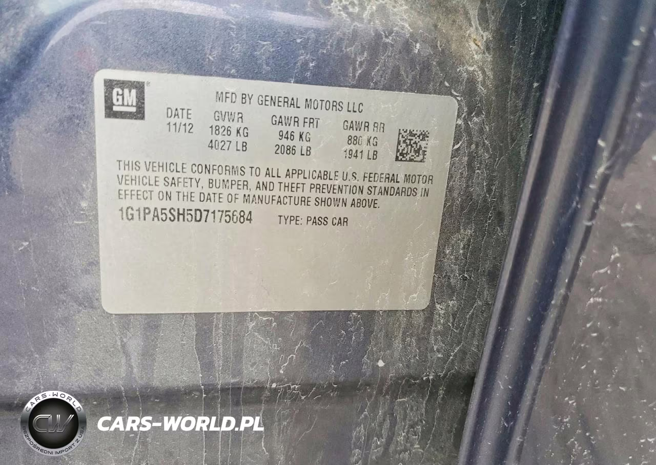 2013 Chevrolet Cruze Ls VIN:1G1PA5SH5D7175684 - 12