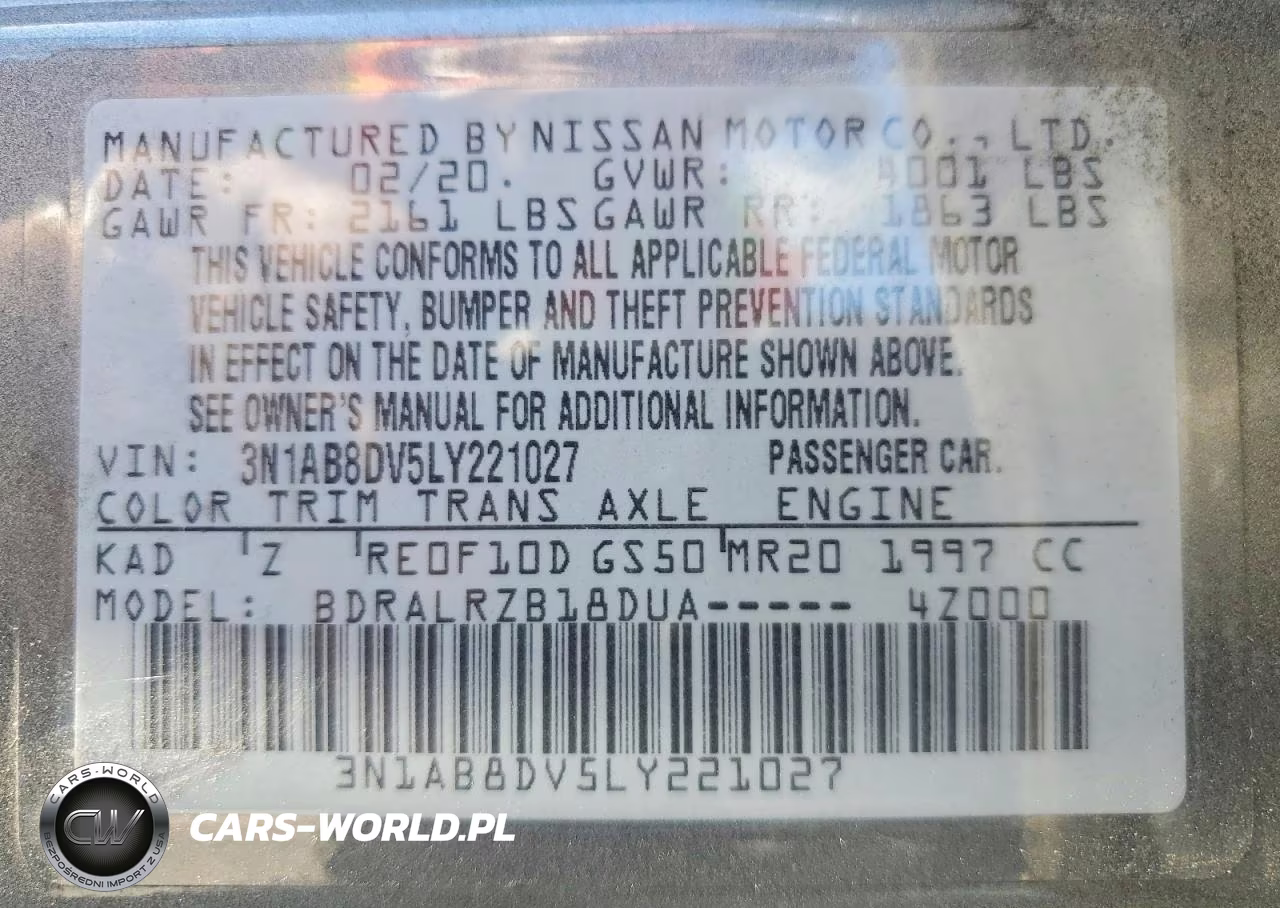 2020 Nissan Sentra Sr VIN:3N1AB8DV5LY221027 - 12