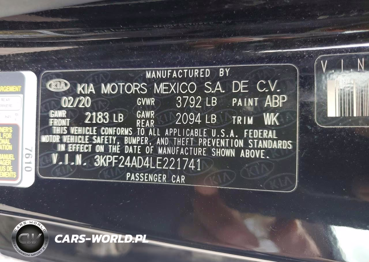2020 Kia Forte Lxs VIN:3KPF24AD4LE221741 - 12