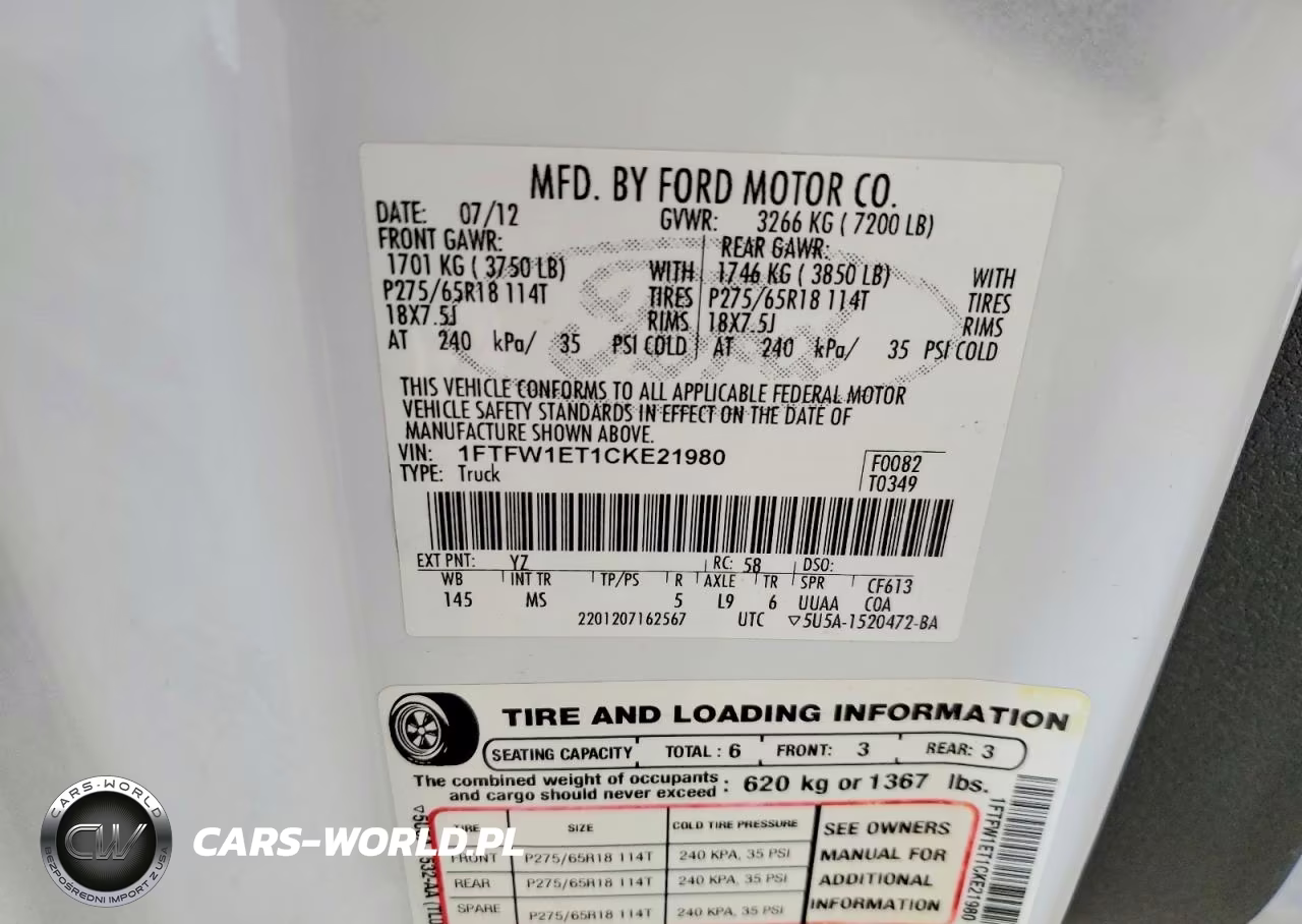 2012 Ford F150 Supercrew VIN:1FTFW1ET1CKE21980 - 12