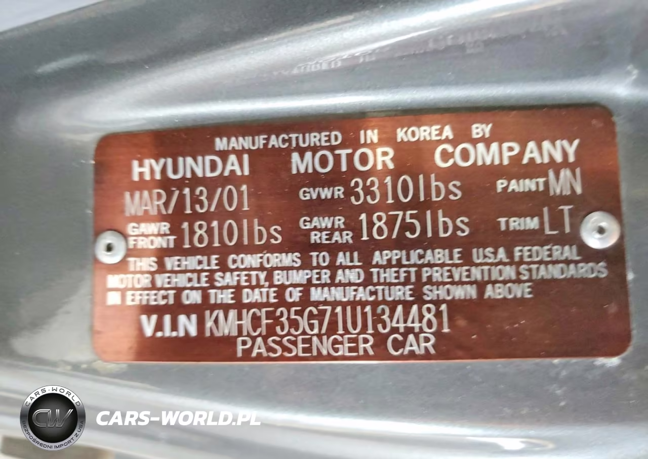 2001 Hyundai Accent L VIN:KMHCF35G71U134481 - 12