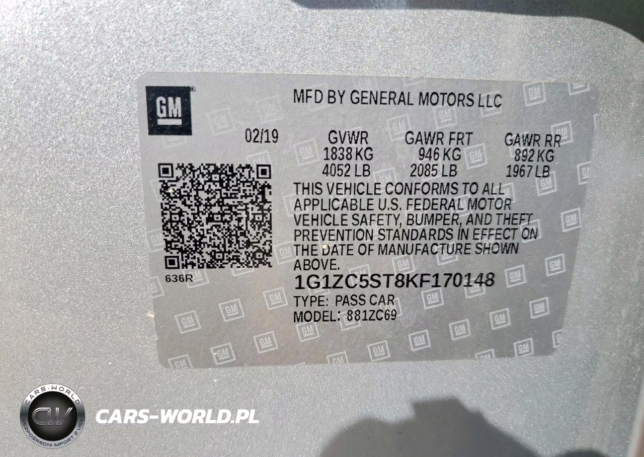 2019 Chevrolet Malibu Ls VIN:1G1ZC5ST8KF170148 - 12