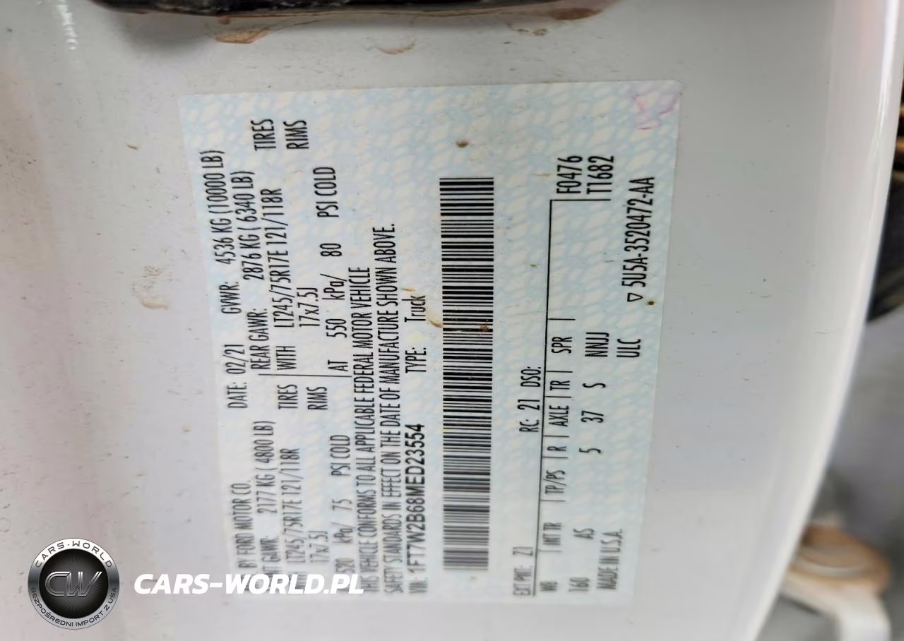 2021 Ford F250 Super Duty VIN:1FT7W2B68MED23554 - 12