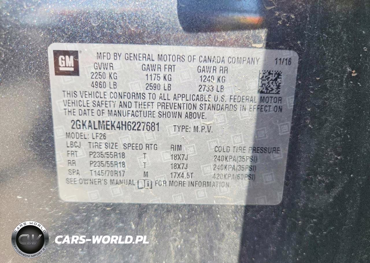 2017 GMC Terrain Sle VIN:2GKALMEK4H6227681 - 12