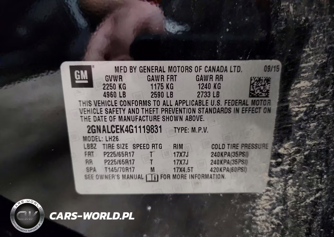 2016 Chevrolet Equinox Lt VIN:2GNALCEK4G1119831 - 13