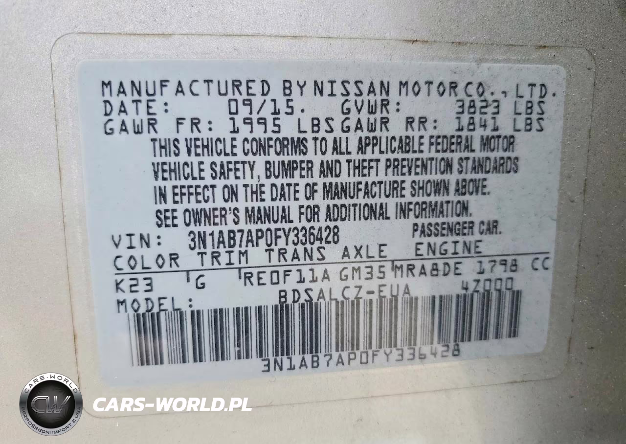 2015 Nissan Sentra S VIN:3N1AB7AP0FY336428 - 12
