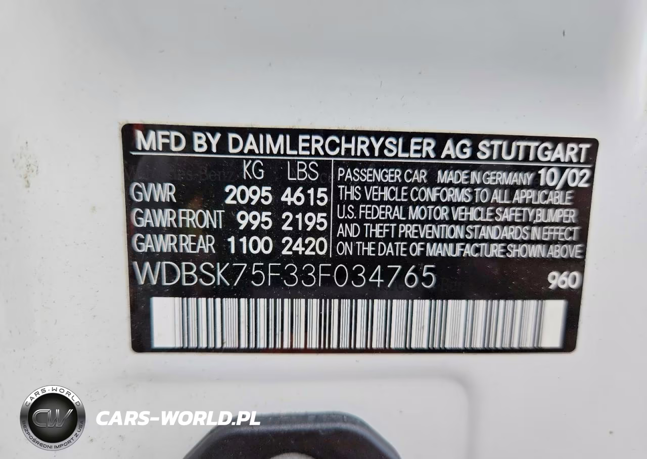 2003 Mercedes-Benz Sl 500R VIN:WDBSK75F33F034765 - 12