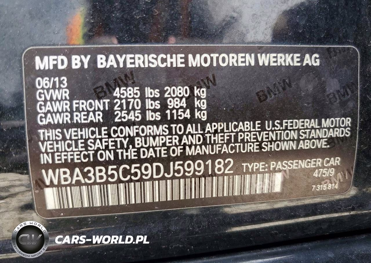 2013 BMW 328 Xi Sulev VIN:WBA3B5C59DJ599182 - 12