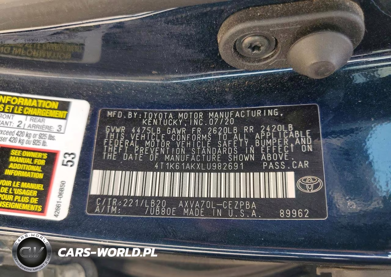 2020 Toyota Camry Xse VIN:4T1K61AKXLU982691 - 13