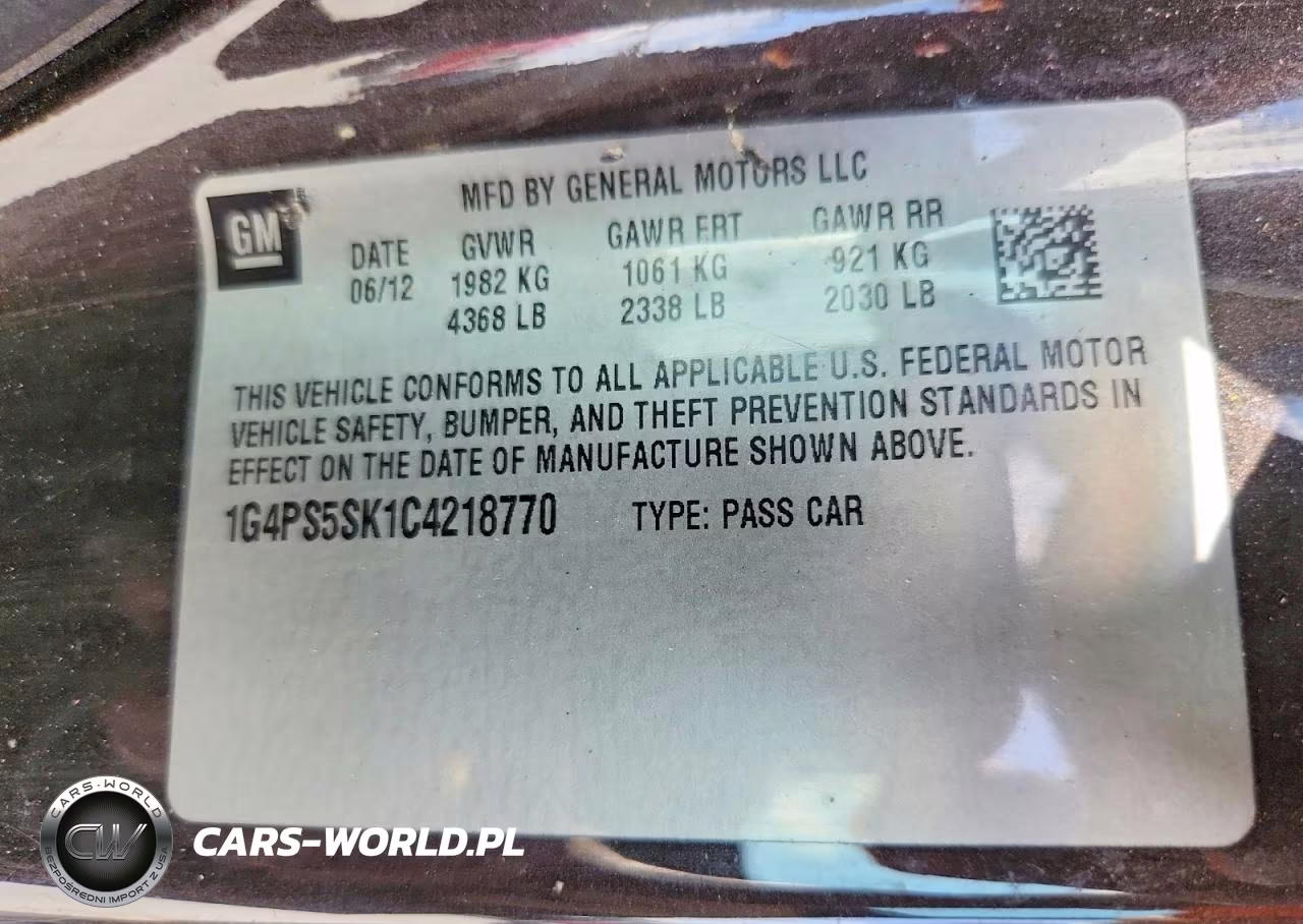 2012 Buick Verano VIN:1G4PS5SK1C4218770 - 12
