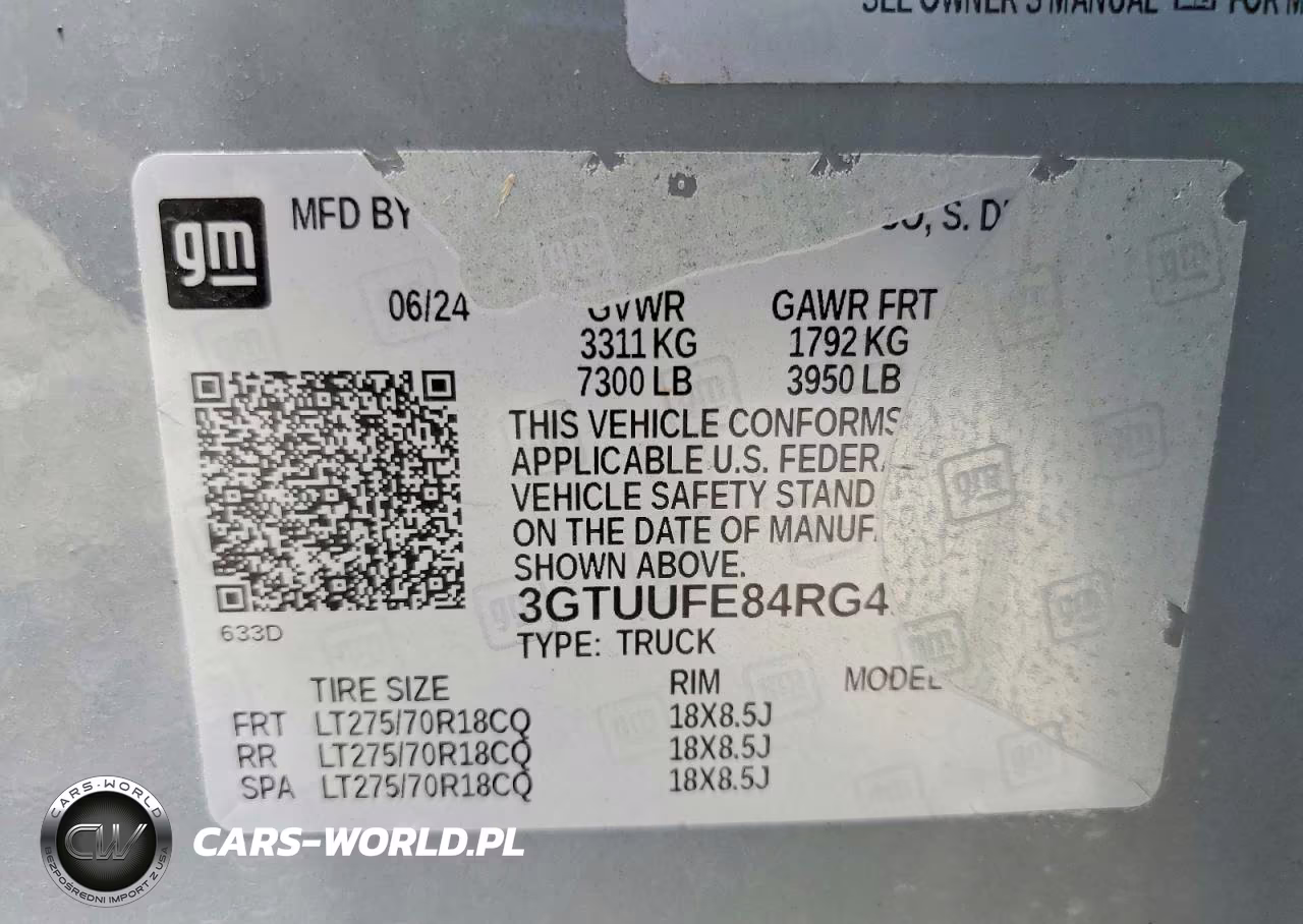 2024 GMC Sierra K1500 At4X VIN:3GTUUFE84RG419792 - 12