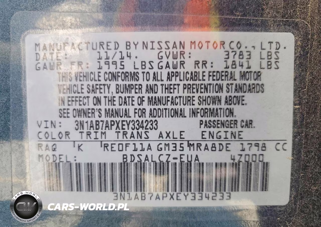 2014 Nissan Sentra Fe+ S VIN:3N1AB7APXEY334233 - 13