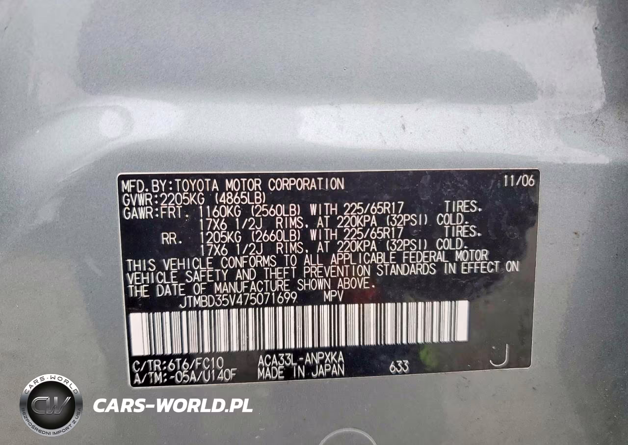 2007 Toyota Rav4 Base VIN:JTMBD35V475071699 - 13